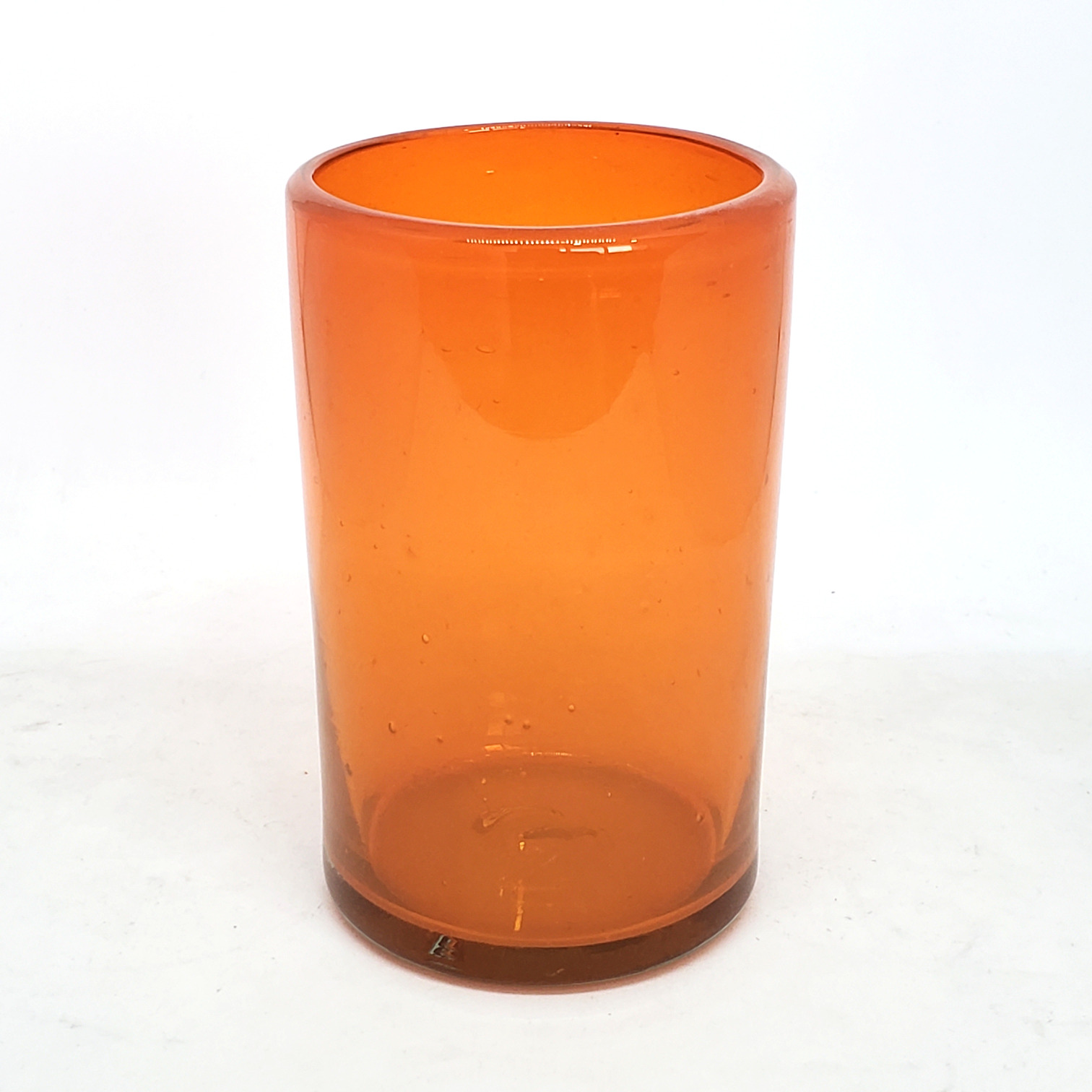Mexican Glasses / Solid Orange 14 oz Drinking Glasses (set of 6) / These handcrafted glasses deliver a classic touch to your favorite drink.